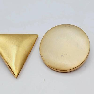 Ann Taylor Brushed Gold Tone Geometric Pins Brooches 