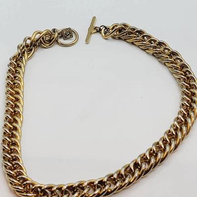 Anne Klein Heavy Chain Necklace Gold Tone 