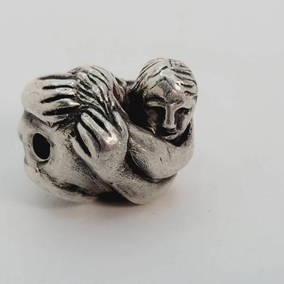 Heavy Solid Sterling Infinity Hug Slide Charm 925