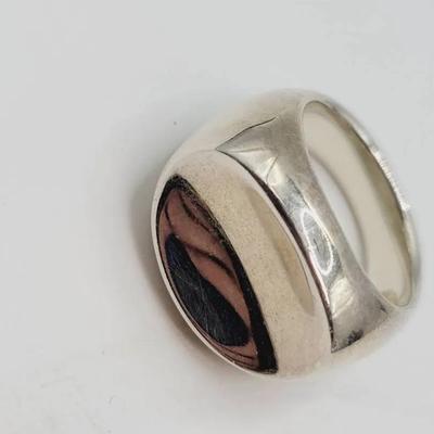 Dished Mod Sterling Ring Sz 7.5 925 Silver