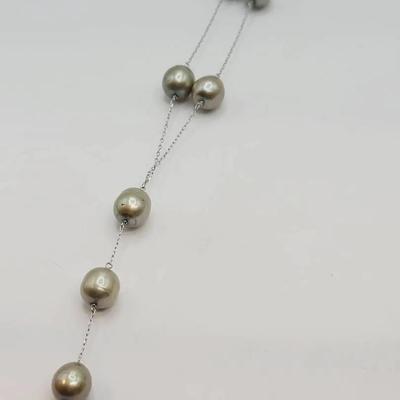Olivine Pearl And Sterling Y Necklace 925 Silver
