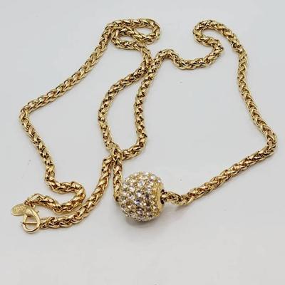 Joan Rivers Rhinestone Ball Slide Necklace 