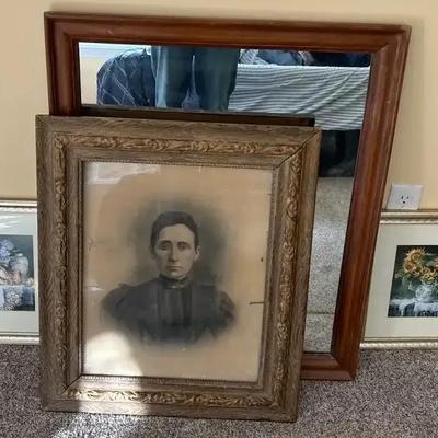 Three Unique Pieces And A Wooden Framed Mirror