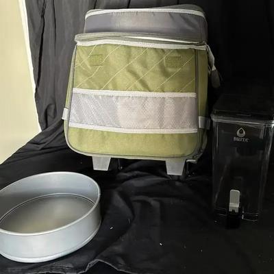 Cooler, Brita Filter, And Various Kitchen Dishes