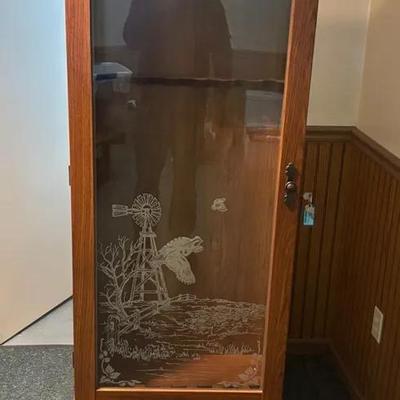 Wooden Gun Cabinet With Glass Front