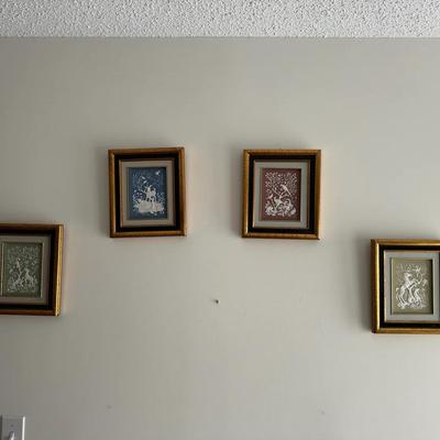 4 Wedgewood Pieces In Frames