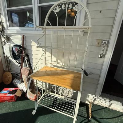 Metal And Wood Kitchen Shelf Unit