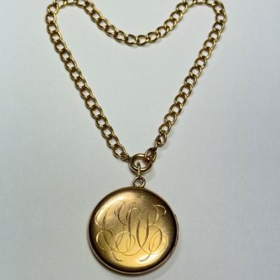 Vintage Gold Filled Locket and Charm Bracelet