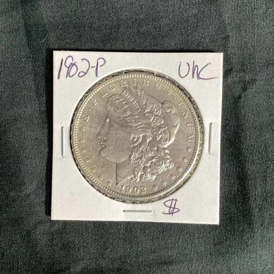 1902 Uncirculated Morgan Silver Dollar 