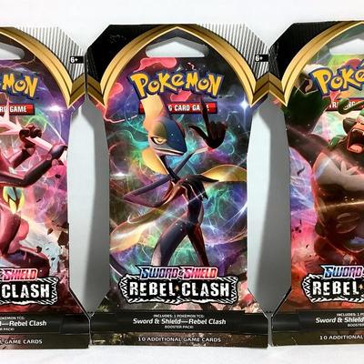 New/Sealed Pokémon Rebel Clash Sword & Shield Booster Packs