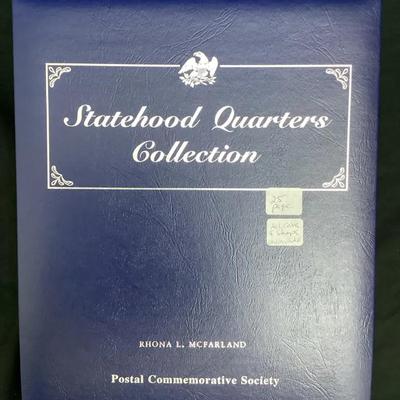 Statehood Quarter Collection With Stamps. 25 Pages Of P&D Statehood Quarters Uncirculated 