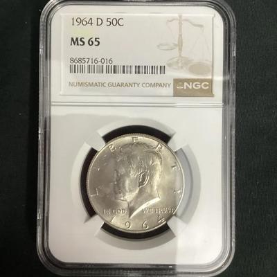 1964-D Kennedy Silver Half MS 65 NGC High Grade