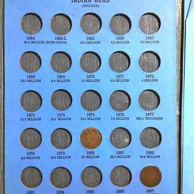Indian Head Cent Collection With A 1857 Flying Eagle Cent