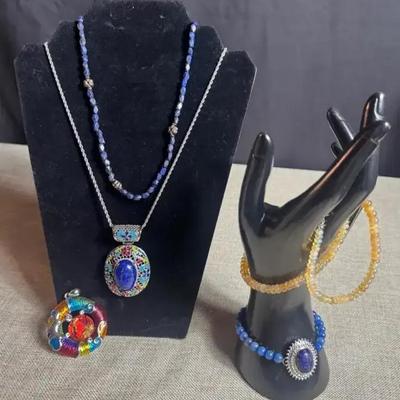 Necklace Beads, Stones, and Colorful Fun Pendants