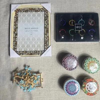 vintage Variety (Wine Charms, Jeweled Frame, Candles, and More Decor)