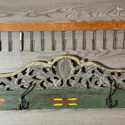 Vintage Coat Hunger, And Chalk Holder