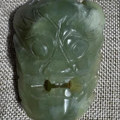 Vintage Carved Jadeite Belt Buckle