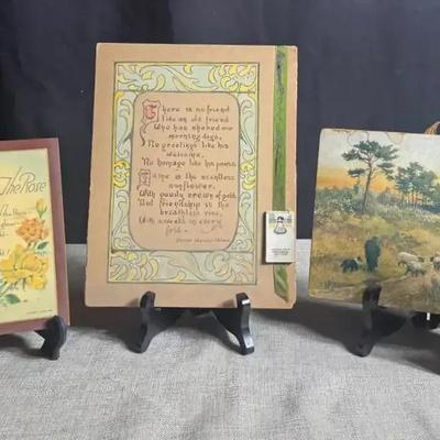 Vintage  Buzza Craftacres, And Plaques (including Franklin Roosevelt)