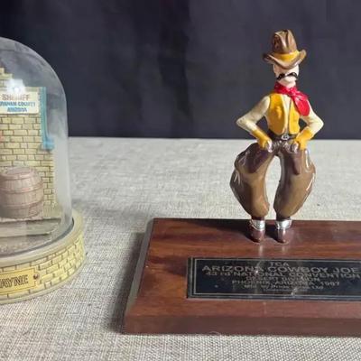 John Wayne Limited Edition Hand Painted Sculpture, And Arizona Cowboy Joe