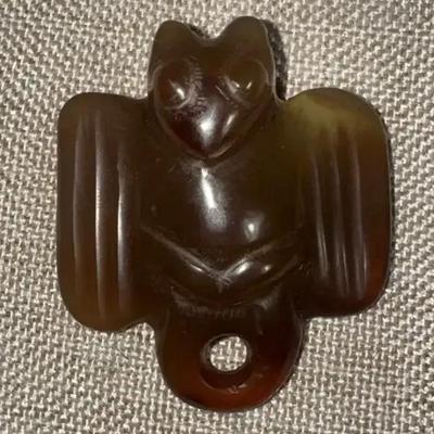  Chinese Hongshan Culture Agate Carved Bird Amulet
