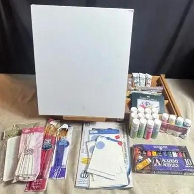 Easel, Canvas, Paints, and more art supplies