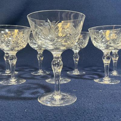 Stuart Lead Crystal “Aragon” Champagne Or Cocktail Glasses, 8 Pcs