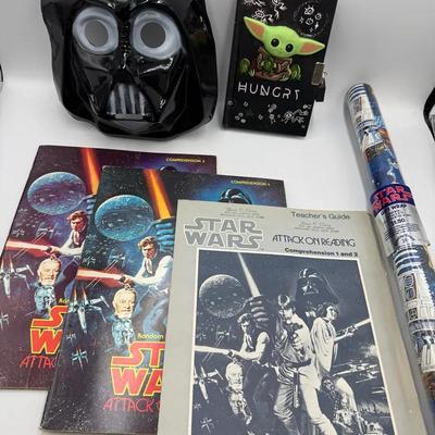 Star Wars 1977 & Mandalorian Wrapping Paper Books Mask