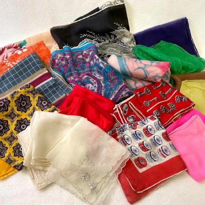Vintage Scarf, Handkerchief Collection, 20pcs