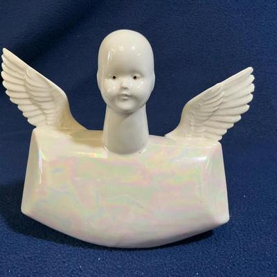 Iridescent Angel, Glazed Ceramic By Knapp, Vintage