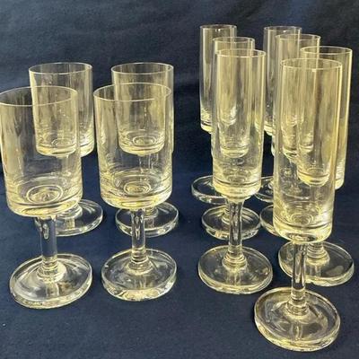Dansk Kairn Crystal White Wine Glasses & Champagne Flutes, 11 Pcs