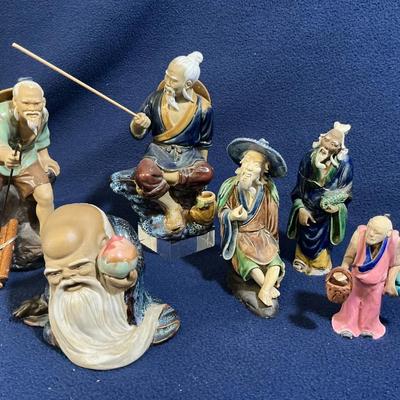 Chinese Shiwan “Mudman” Ceramic Figurines, 6 Pcs