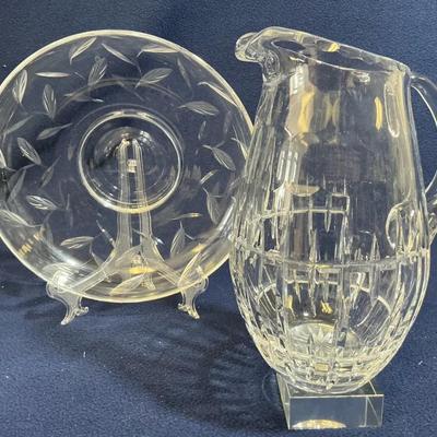 Crystal Stuart Bowl And Ceska Pitcher, Vintage
