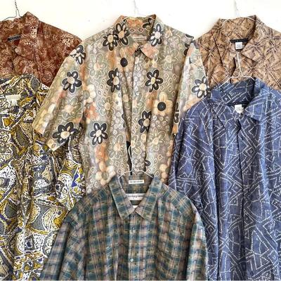 Men’s Funky Cotton Print Shirts, 6pcs