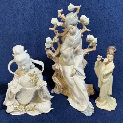 Three Geishas, Lladro & Others, Vintage (3pcs)