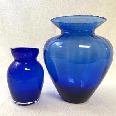 Hand Blown Cobalt Blue Vase Collection 