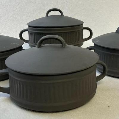 Dansk Flamestone Brown Individual Covered Casseroles In Boxes, Quistgaard, Vintage, 4 Pcs