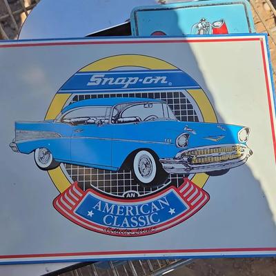 6 Vintage Cruisin' Car Metal Signs - Snap-On Logo & Hot Rod, Chevrolet, Route 66, Man Cave Decor