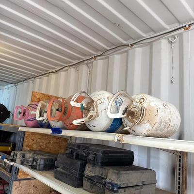 Two 410-A Refrigerant Tanks & Freon R-12 = Full, 5lb, 9lb,7lbs 13oz, RESERVE $2K