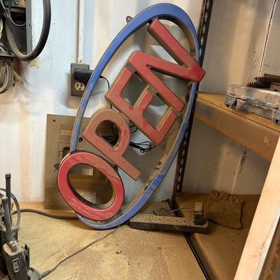 Sign - “Open” Light Up Blinking Sign. Works Great!