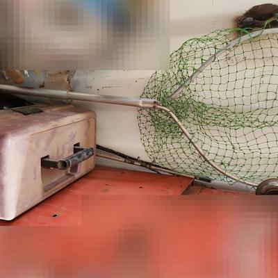 Fishing Lot - Net, Poles, Tackle Box Full, Buckets