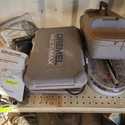 Tools - Dremel Multimax, Dremel Accessories Box, Galaxy Pro Mini Circular Saw, Rotary Accessory Kit