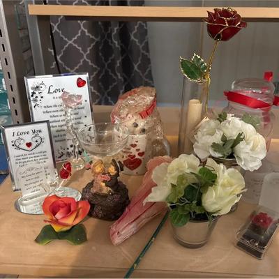 Love Decor - Signs, Roses, Couple Figurine/Trinket Box, Flowers, Votive Candle Holders