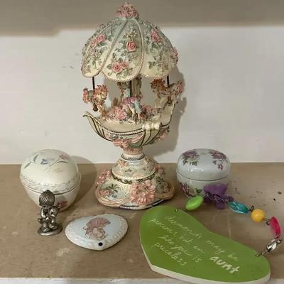 Home Decor - Carousel, Precious Moments, Trinket Boxes & Sign