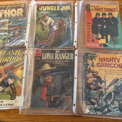 Comics - Marvel Thor + King Flash Gordon + Dell Jungle Jim, Lone Ranger + Gold Key Three Stooges