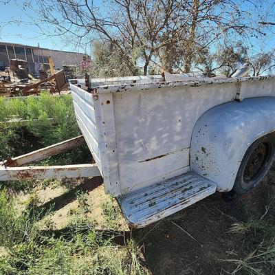 8 Ft Truck Bed Trailer - Gray, No Tailgate, Has Tires 