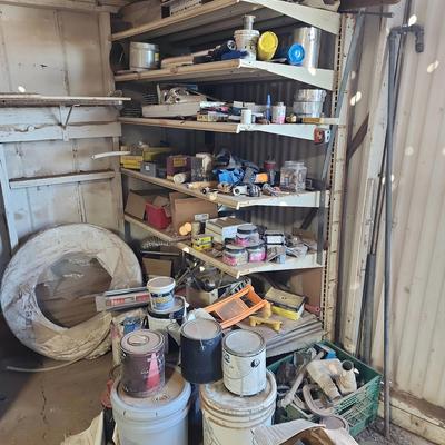 Large Mystery Lot Of Building Materials, 6-shelf White Shelving Unit Included, Bring Tools