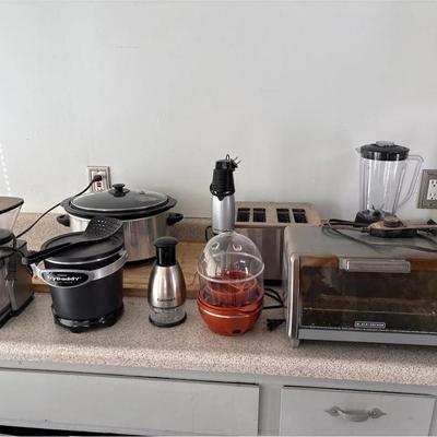 Small Appliances (9)- Cuisinart Coffee Grinder, Toaster, Chopper + Fry Daddy + Copper Chef Egg Maker