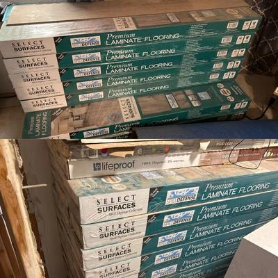 Laminate Flooring - Select Surfaces, Southern Gray + LifeProof Luxury Vinyl Planks, Shadow Hickory