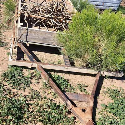 11 Ft Trailer - Metal Frame, No Deck Flooring, Needs Tires, Includes Wiring & Metal/Wood Unit