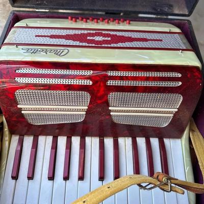 BEAUTIFUL Vintage Marotta Accordion in Case & Ludwig Weather Master Snare Drum 